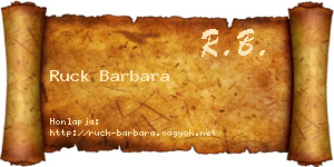 Ruck Barbara névjegykártya