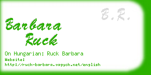 barbara ruck business card